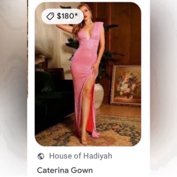 New Deep V-Neck Open Back Pink Reflective Elastic Sequin DRESS Size XS - Picture 2 of 10